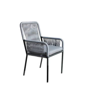 Sillón comedor-jardín, aluminio y cuerda [Meriba] de Hevea - Sillón de comedor para exterior, de aluminio y cuerda redonda. Disponible en varios colores.