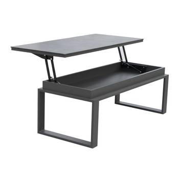 Mesa de centro elevable ▯130 de aluminio[Michigan] de Hevea - Mesa de centro elevable para jardín. Fabricada de aluminio de 100 o 130 cm. de ancho. Colores: blanco, plata, marrón, nude, champagne o antracita