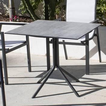 Mesa Plegable Mistral-70 de Hevea - Mesa cuadrada con patas ensambladas de aluminio y tablero HPL de 70 cm. Disponible en varios colores.