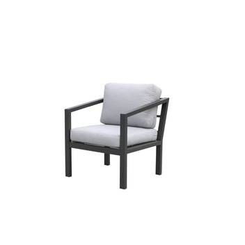 Sillón confort de aluminio para jardín [Oregón] de Hevea - Sillón de alumino para exterior, con cojines gran confort. Colores blanco, antracita, marrón, champagne o plata.