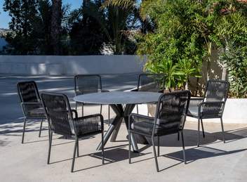 Mesa de comedor-jardín ◯150 de aluminio [Palawan] de Hevea - imagen 4