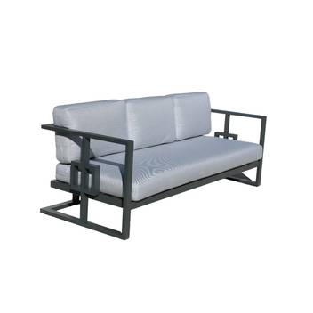Sofá 3 plazas de aluminio para jardín [Palermo] de Hevea - Sofá 3 plazas para exterior de alumino, con cojines gran confort. Disponible en color blanco, antracita, marrón, champagne o plata.