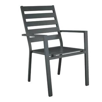 Sillón comedor-jardín de aluminio [Palma] de Hevea - Sillón de comedor para jardín o terraza, apilable, de aluminio. Disponible en color blanco, antracita, champagne, plata, marrón o nude.