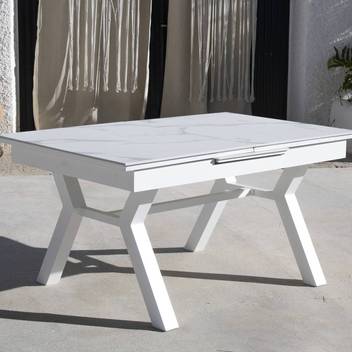 Mesa extensible ▯220 de aluminio [Santania] de Hevea - Mesa de aluminio para jardín, extensible de 170 a 220 cm, con tablero fenólico de alta calidad. Disponible en varios colores.
