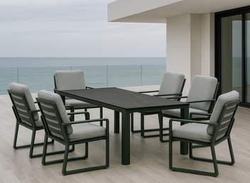 Mesa ▯180 de aluminio y tablero HPL [Camelia] de Hevea - imagen 3