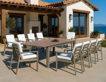 Mesa extensible ▯300 de aluminio y HPL [Camelia] de Hevea - Mesa extensible con tablero HPL ultra resistente. Disponible en 2 tamaños y en varios colores.
