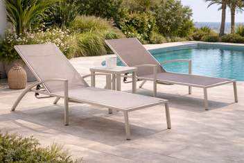 hev26 capri12 cama - Mesa auxiliar ▢45 de aluminio [Venecia] de Hevea - Mesa auxiliar de aluminio para jardín o terraza. Disponible en varios colores.