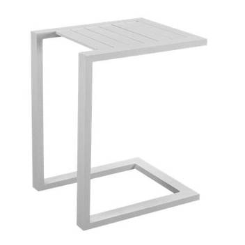 Mesa auxiliar ▢50 de aluminio [Alhama] de Hevea - Mesa auxiliar de aluminio para jardín o terraza. Disponible en color blanco, antracita, champagne, plata, marrón o nude.