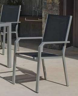 Sillón apilable de aluminio y textilen [Gema] de Hevea - imagen 2