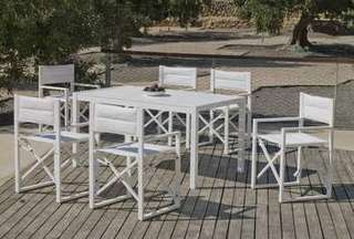 Mesa ▯150 alum. + 6 sillones plegables [Palma-Si] de Hevea - imagen 2