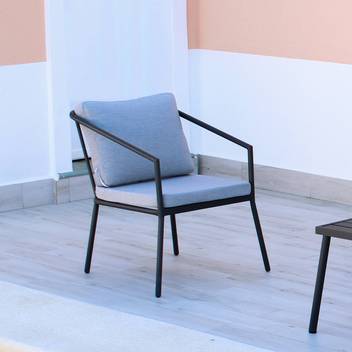 Sillón de aluminio para jardín [Bermudas] de Hevea - Sillón con cojines desenfundables, para exterior. Estructura aluminio color blanco, antracita, champagne, plata, marrón o nude.