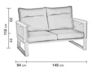 Sofá 2p + sillones + mesa + tabu  [Bolonia-Cuerda] de Hevea - imagen 7