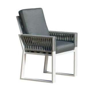 Sillón confort de aluminio y cuerda [Bolonia] de Hevea - Sillón de comedor para jardín, de aluminio y cuerda. Disponible en varios colores.