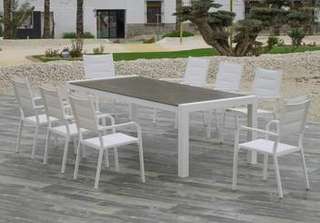 Mesa ▯235 de aluminio con tablero piedra [Camelia] de Hevea - imagen 5
