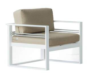 Sillón Aluminio Albourny de Hevea - Sillón confort para conjunto sofá modular. Estructura aluminio color blanco.