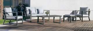 Set aluminio: sofá 2p + sillones + mesa [Bolonia] de Hevea - imagen 2