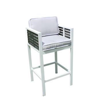 Taburete bar-jardín de aluminio bicolor [Boracay] de Hevea - Exclusivo taburete bar de aluminio bicolor. Con cojines asiento y respaldo desenfundables.