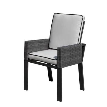 Sillón comedor-jardín de aluminio y ratán [Borneo] de Hevea - Sillón de comedor para exterior, de aluminio y médula sintética. Disponible en color blanco o antracita.