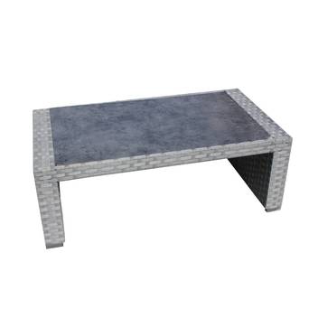 Mesa Centro Borneo-135 de Hevea - Mesa de centro lujo de 135 cm. Hecha de aluminio y médula sintética color blanco o antracita. Tablero de HPL color blanco o pizarra.