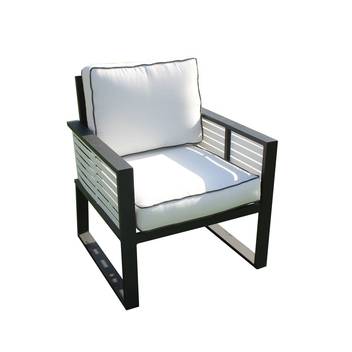 Sillón confort de aluminio bicolor [Diva] de Hevea - Lujoso sillón relax para jardín, de alumnio bicolor, con cojines gran confort desenfundables.