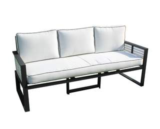 Sofá Aluminio Luxe Diva-3 de Hevea - Lujoso sofá 3 plazas de alumnio bicolor, con cojines gran confort desenfundables.