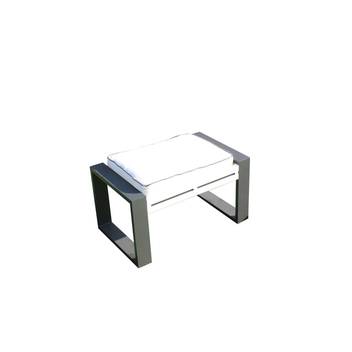 Taburete de aluminio bicolor para jardín [Diva] de Hevea - Lujoso taburete/reposapiés de aluminio bicolor para jardín o terraza.