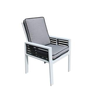 Sillón Bicolor Farah-3 de Hevea - Exclusivo sillón de comedor de aluminio bicolor. Con cojines gran confort desenfundables.