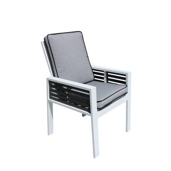 Sillón comedor-jardín de aluminio bicolor [Farah] de Hevea - Exclusivo sillón de comedor para exterior, de aluminio bicolor. Con cojines gran confort desenfundables.