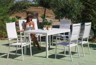 Sillón alto apilable de aluminio y textilen [Lion] de Hevea - imagen 2