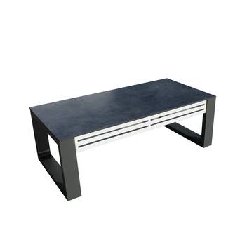 Mesa de centro ▯120 aluminio bicolor y HPL [Gala] de Hevea - Exclusiva mesa de centro rectangular para jardín, de aluminio bicolor con tablero HPL de 120 cm.