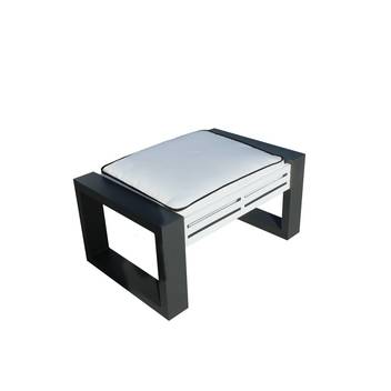Taburete de aluminio bicolor para jardín [Gala] de Hevea - Exclusivo taburete/reposapiés de aluminio bicolor para jardín o terraza.