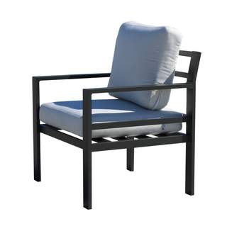 Sillón Aluminio Glembor-1 de Hevea - Sillón relax con cojines gran confort. Estructura de aluminio  de color blanco, antracita, champagne, plata, marrón o nude.