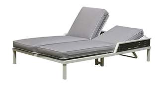 Cama Doble Bicolor Lagos-30 de Hevea - Exclusiva cama relax doble con respaldos reclinables. Fabricada de aluminio bicolor. Con cojines desenfundable de 8 cm.