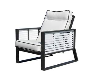 Sillón Aluminio Luxe Samira-1 de Hevea - Exclusivo sillón reclinable de alumnio bicolor, con cojines gran confort desenfundables.