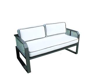 Sofá Aluminio Sira-2 de Hevea - Coqueto sofá 2 plazas de alumnio bicolor, con cojines gran confort desenfundables.