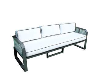 Sofá Aluminio Sira-3 de Hevea - Coqueto sofá 3 plazas de alumnio bicolor, con cojines gran confort desenfundables.