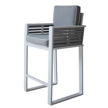 Taburete bar-jardín de aluminio bicolor [Varna] de Hevea - Exclusivo taburete bar de aluminio bicolor. Con cojines gran confort asiento y respaldo desenfundables.