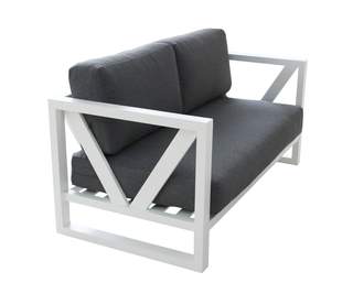 Sofá Aluminio Luxe Ventus-2 de Hevea - Lujoso sofá de 2 plazas con cojines  desenfundables. Robusta estructura aluminio color blanco, antracita o champagne.