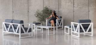 Sofá 2p + 2 sillones + mesa de aluminio [Ventus] de Hevea - imagen 1