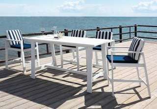 Mesa Coctel Aluminio Luxe [Marlet] de Hevea - Lujosa mesa alta de coctel, para jardín o terraza. Disponible en color blanco, antracita, champagne, plata o marrón.