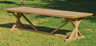 Mesa comedor 220 cm de Teka de Hevea - Mesa de comedor extra ancha para jardín, de madera de teka maciza