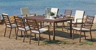 Set mesa ▯200 + 8 sillones de aluminio  [Palma] de Hevea - imagen 3