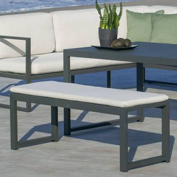 Banco de alumino con cojín [Estándar] de Hevea - Banco de aluminio con cojín para jardín. Disponible en color blanco, antracita, champagne, plata, marrón o nude.