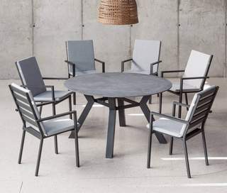 Mesa ◯150 de aluminio con tablero piedra [Veneto] de Hevea - imagen 2