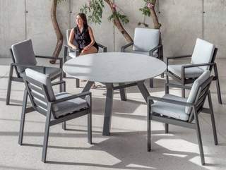 Mesa ◯150 de aluminio con tablero piedra [Veneto] de Hevea - imagen 7