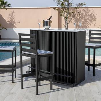 Taburete bar-jardín de aluminio [Maribor] de Hevea - Silla de bar alta de aluminio . Disponible en varios colores.