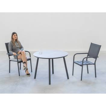 Sillón apilable aluminio y textilen [Celina] de Hevea - imagen 2