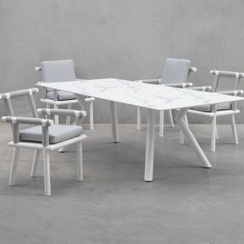 Sillón comedor de aluminio y cuerda [Nusa] de Hevea - imagen 3