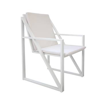 Sillón comedor-jardín de aluminio [Albania] de Hevea - Sillón de comedor para exterior. Estructura, asiento y respaldo de aluminio de color blanco, antracita, champagne, plata, marrón o nude