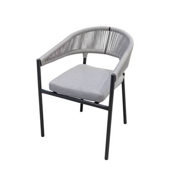 Sillón comedor de aluminio y cuerda [Espinel] de Hevea - Sillón de comedor para exterior de aluminio y cuerda. Disponible en color blanco, antracita o champagne.